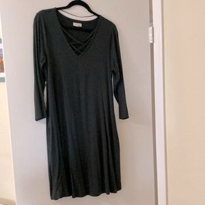 Hunter green dress with pockets!